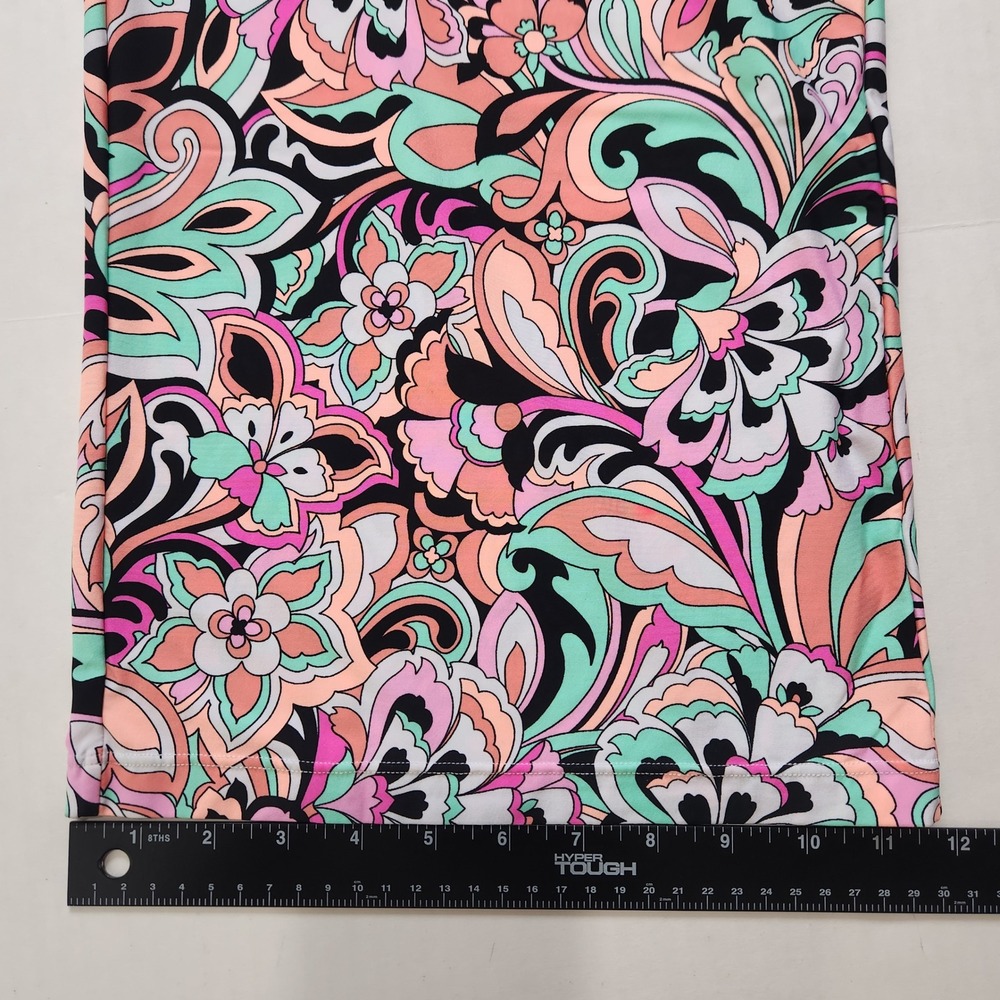 Sunshine 79 Cascade Blooms Paisley Floral Wide Leg Beach Pants Pink Mint Green M - Picture 7 of 11